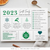 ホリデー年間の振り返りインフォグラフィッククリスマスカード シーズンカード