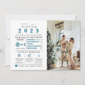 ホリデー年間の振り返りインフォグラフィッククリスマスカード シーズンカード (正面)