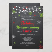 ホリデー引っ越し祝いパーティーパーティの招待状 招待状 (正面/裏面)