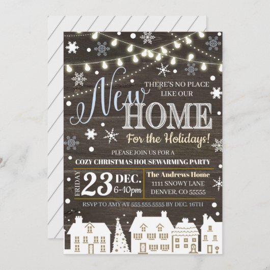 ホリデー引っ越し祝いパーティー招待状 招待状 (正面/裏面)