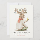 ホリデー応援おもしろいトナカイオーナメントクリスマス シーズンカード (正面)