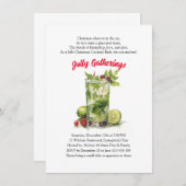 ホリデー応援とフェスティバルカクテル 招待状 (正面/裏面)