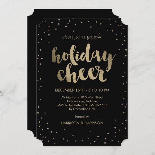 ホリデー応援ビジネスホリデーパーティ招待状 招待状 (正面/裏面)