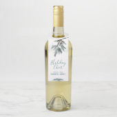 ホリデー応援ブルースプルースブランチウィンターシーン ボトルネックタグ (ボトル)