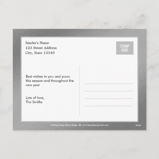 ホリデー応援ホリデーフォトカードポストカード シーズンポストカード (裏面)