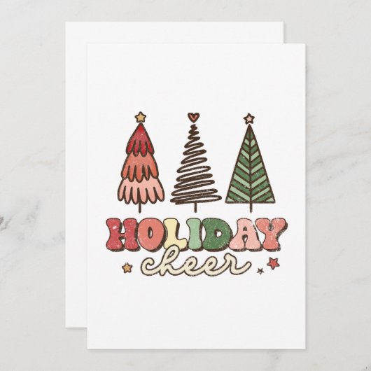 ホリデー応援レトロクリスマス サンキューカード (正面/裏面)