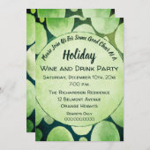 ホリデー応援ワインアンドドリンクパーティー 招待状 (正面/裏面)