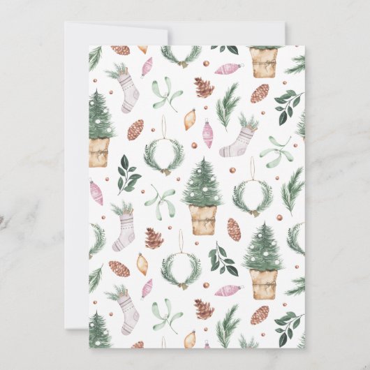 ホリデー応援|クリスマスディナーパーティー 招待状 (裏面)