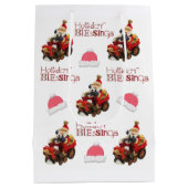 ホリデー恵みヴィンテージサンタクリスマス抱き枕 ミディアムペーパーバッグ (裏面)