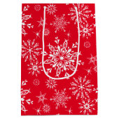 ホリデー抱き枕 – スノーフレーク ミディアムペーパーバッグ (裏面)