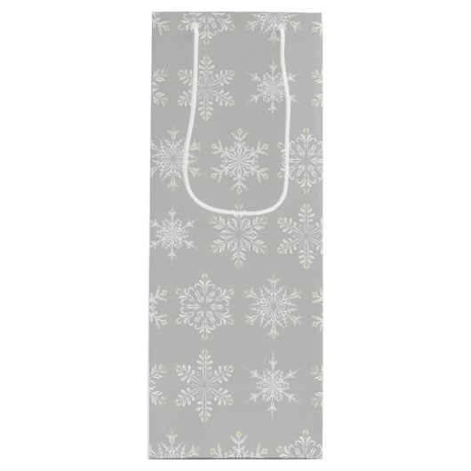 ホリデー抱き枕 – スノーフレーク ワインギフトバッグ (正面)