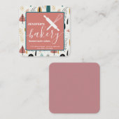 ホリデー抽象芸術ミニマリストベーカリー スクエア名刺 (正面/裏面)