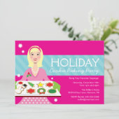 ホリデー料理ベーキングパーティー招待状 招待状 (スタンド正面)