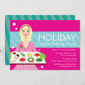 ホリデー料理ベーキングパーティー招待状 招待状 (正面/裏面)