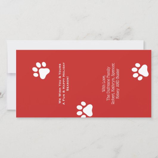 ホリデー映画のパロディがペット写真を追加 サンキューカード (裏面)