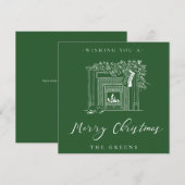 ホリデー暖炉 クリスマスカード (正面/裏面)