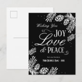 ホリデー松ぼっくり枝 ビジネスグリーティングカード シーズンポストカード (正面/裏面)