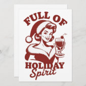 ホリデー気分満載のワインナルシックなクリスマス シーズンカード (正面/裏面)