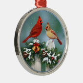 ホリデー深紅色&クリスマスガーランド メタルオーナメント (右)