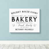 ホリデー焼いたグッズヴィンテージファームハウス名 キャンバスプリント (インサイチュ (ウッドフロア))