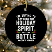 ホリデー精神に入ろうとするおもしろい セラミックオーナメント