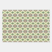 ホリデー紙ギフトラップ（青と緑） ラッピングペーパーシート (正面3)