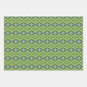 ホリデー紙ギフトラップ（青と緑） ラッピングペーパーシート (正面2)