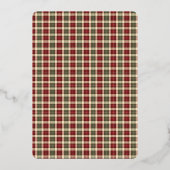 ホリデー素朴プレイドフォトクリスマスフォイルホリデー 箔シーズンカード (裏面)