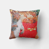 ホリデー素朴ラビットとリス両面 クッション (裏面)