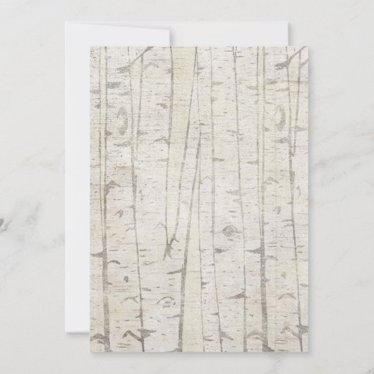 ホリデー素朴リースホワイト樺の木クリスマスパーティー 招待状 (裏面)