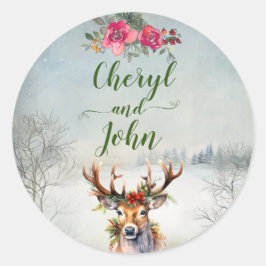 ホリデー結婚ズアットザロッジ封筒用シール ラウンドシール