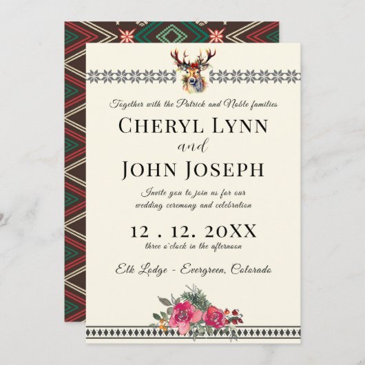 ホリデー結婚ズアットザロッジ招待状 招待状 (正面/裏面)