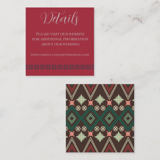 ホリデー結婚ズアットザロッジ詳細カード エンクロージャーカード (正面/裏面)