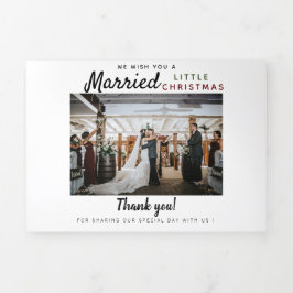 ホリデー結婚ズサンキュートリフォールドカード 三つ折りカード