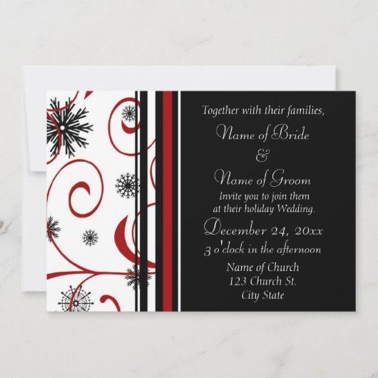 ホリデー結婚式招待状カード 招待状 (正面)