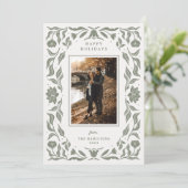 ホリデー華美ボタニカルフォトクリスマスカード シーズンカード (スタンド正面)