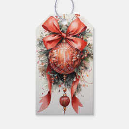 ホリデー調和: A Fusion Red & Green ギフトタグ