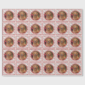 ホリデー赤と白ペットフォトラッピング紙 ラッピングペーパー (フラット)