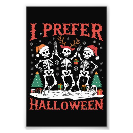 ホリデー醜いクリスマス私はハロウィンクリスマスを好む フォトプリント            (正面)
