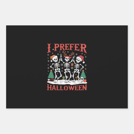 ホリデー醜いクリスマス私はハロウィンクリスマスを好む ラッピングペーパーシート (正面)