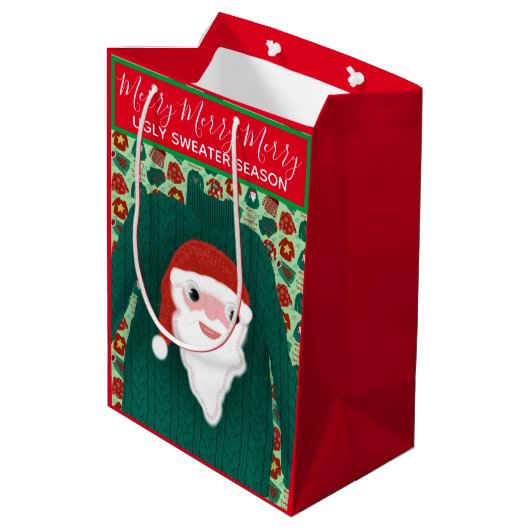 ホリデー醜いセーターカスタマイズテーマ抱き枕 ミディアムペーパーバッグ (裏面アングル)