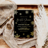 ホリデー金ゴールドスノーフレークウィンターブライダルシャワー 箔招待状