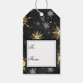 ホリデー金ゴールドブラックスノーフレーククリスマスクリスマス ギフトタグ