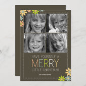 ホリデー開花クリスマスカード/ホリデーフォトカード シーズンカード (正面/裏面)