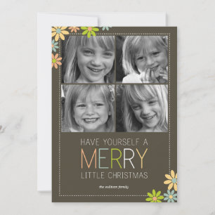 ホリデー開花クリスマスカード/ホリデーフォトカード シーズンカード