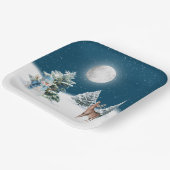 ホリデー雪だるまと鹿インスノーフレーク ペーパープレート (傾斜あり)