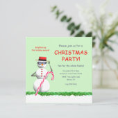 ホリデー雪だるまクリスマスパーティー 招待状 (スタンド正面)