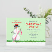 ホリデー雪だるまクリスマスパーティー 招待状 (スタンド正面)