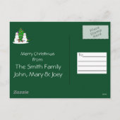 ホリデー雪だるまファミリーフォトフレーム シーズンポストカード (裏面)