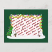 ホリデー雪だるまファミリーフォトフレーム シーズンポストカード (正面)